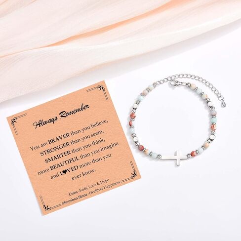 Teen Girl Gifts Trendy Stuff Christian Religious Christmas Stocking Stuffers Cross Bracelet for Women Girls Jewelry Valentines Day Easter Baptism Confirmation Holy Communion Birthday Graduation Gifts in Saudi Arabia
