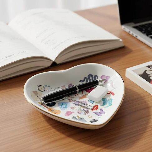 Singer Inspired Ring Dish, Ceramic Jewelry Tray for Music Fans, Birthday Gift for Girls Women, Gifts Idea for Christmas, Friendship Fun Presents, Trinket Rings Earrings Necklaces Key Decorative Dish in Saudi Arabia