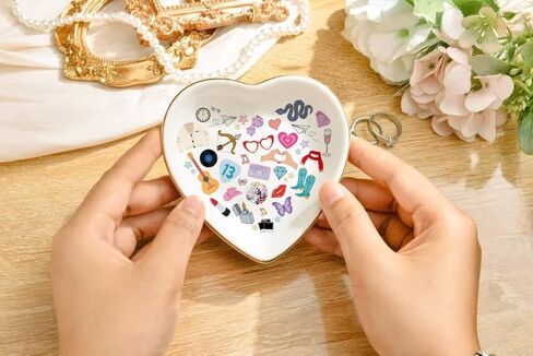 Singer Inspired Ring Dish, Ceramic Jewelry Tray for Music Fans, Birthday Gift for Girls Women, Gifts Idea for Christmas, Friendship Fun Presents, Trinket Rings Earrings Necklaces Key Decorative Dish in Saudi Arabia