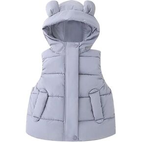 Girls Down Vest Quilted Sleeveless Puffer Jacket with Bear Ears Hood Padded Vest Boys Warm Winter Coat Hoodie Gilet Waistcoat in Saudi Arabia