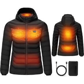 سترة HEWINZE للسيدات مع باور بانك بقوة 10000 مللي أمبير في الساعة | 5-منطقة تدفئة | 3 مستويات لدرجة الحرارة، يمكن غسله في الغسالة in Kuwait