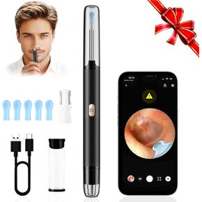 Ear Wax Removal Tool Camera - 2 in 1 Earwax Remover with Nose Hair Trimmer - Wireless Ear Cleaner with 1296P Camera - Earwax Removal Kit with Light - Ear Cleaning kit for iOS & Android, Kids,Adults in Kuwait