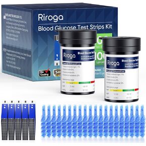 شرائط اختبار جلوكوز الدم من ريروجا، 100 شريط اختبار سكر الدم لمرض السكري، 100 عدد مشارط الدم، نظام مراقبة جلوكوز الدم فقط G-421 in Kuwait