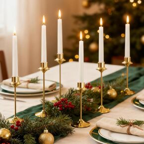 Joyyy Weighted Candlestick Holders Candle Stick Holder for Candlesticks, Vintage Metal Candelabra Candlestick Holders Candle Stand for Holiday Fireplace Party Dining Home Set of 6 (Gold) in Saudi Arabia