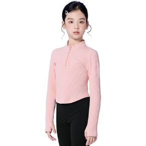 Daydance Girl's Ballet Sweater, Girls High Neck Pullover Dance Sweater with Thumb Hold Design in Kuwait