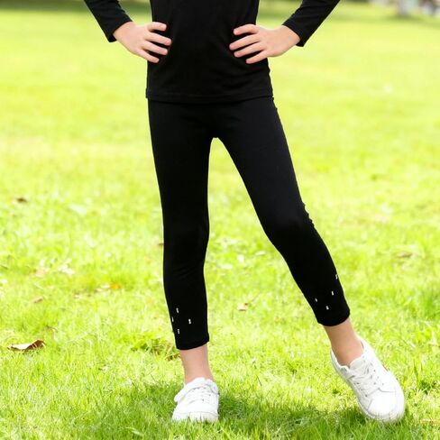 Kids Ankle Length Leggings, Soft Stretchy Basic Pants Comfortable Everyday Bottoms, Lightweight Casual Pull-On Trousers in Saudi Arabia