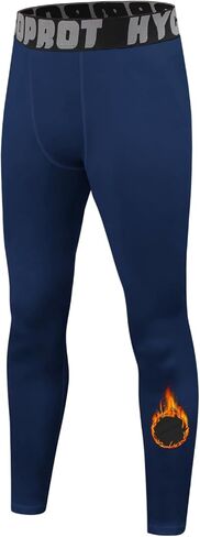 HYCOPROT Boys Thermal Compression Leggings Youth Fleece Lined Sports Tights Pants Kids Athletic Base Layer Cold Weather Gear in Saudi Arabia