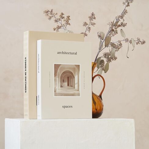 ZICOTO Beautiful Decorative Books - Set of 2 Boxes Enhance Your Coffee Table, Bookshelf or Mantel Decor - Aesthetic Fake/Faux Books for Modern Home Decoration, Photo Storage and as a Keepsake Box in Saudi Arabia