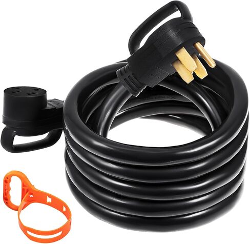 VEVOR 50 FT 50 Amp RV Extension Cord NEMA N14-50P to N14-50R, 125 / 250V Heavy Duty STW 6/3+ 8/1 RV Power Cord, for EV Charging and RV Trailer Campers in Saudi Arabia