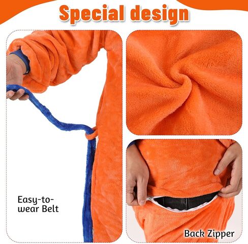 Anime Onesie for Adult Men Cosplay Costume Pajamas Flannel One Piece with Hood Belt Halloween Christmas Outfit in Saudi Arabia