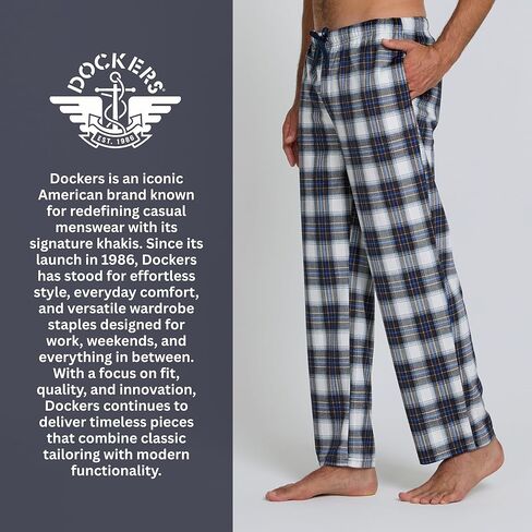 بنطلون بيجامة رجالي من DOCKERS سروال PJ سروال صالة غامض منقوش من الصوف الناعم بيجامة قيعان in Saudi Arabia