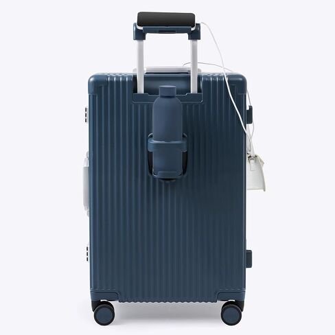 Nobl Travel Zipperless Check In Suitcase - Aluminum Frame, Medium Check In luggage 27x17.5x10.4 Airline Approved by Noble Travel - Polycarbonate Shell - TSA Locks, 360° Spinner Wheels - Midnight Blue in Saudi Arabia