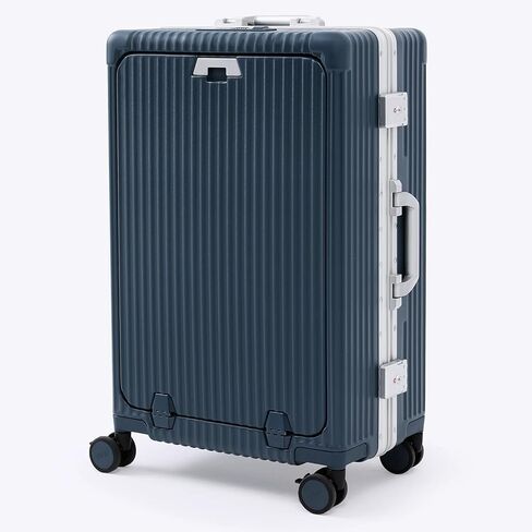 Nobl Travel Zipperless Check In Suitcase - Aluminum Frame, Medium Check In luggage 27x17.5x10.4 Airline Approved by Noble Travel - Polycarbonate Shell - TSA Locks, 360° Spinner Wheels - Midnight Blue in Saudi Arabia