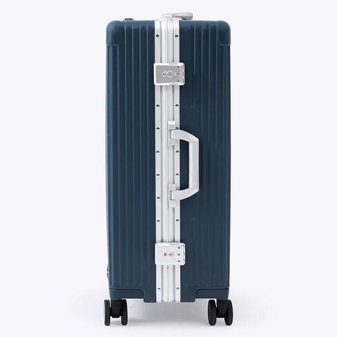 Nobl Travel Zipperless Check In Suitcase - Aluminum Frame, Medium Check In luggage 27x17.5x10.4 Airline Approved by Noble Travel - Polycarbonate Shell - TSA Locks, 360° Spinner Wheels - Midnight Blue in Saudi Arabia