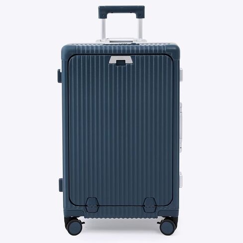 Nobl Travel Zipperless Check In Suitcase - Aluminum Frame, Medium Check In luggage 27x17.5x10.4 Airline Approved by Noble Travel - Polycarbonate Shell - TSA Locks, 360° Spinner Wheels - Midnight Blue in Saudi Arabia