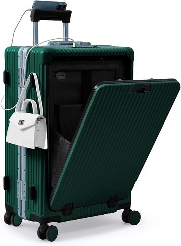 Nobl Travel Zipperless Check In Suitcase - Aluminum Frame, Medium Check In luggage 27x17.5x10.4 Airline Approved by Noble Travel - Polycarbonate Shell - TSA Locks, 360° Spinner Wheels - Midnight Blue in Saudi Arabia