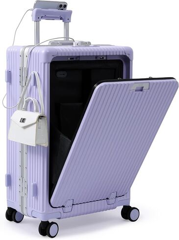 Nobl Travel Zipperless Check In Suitcase - Aluminum Frame, Medium Check In luggage 27x17.5x10.4 Airline Approved by Noble Travel - Polycarbonate Shell - TSA Locks, 360° Spinner Wheels - Midnight Blue in Saudi Arabia