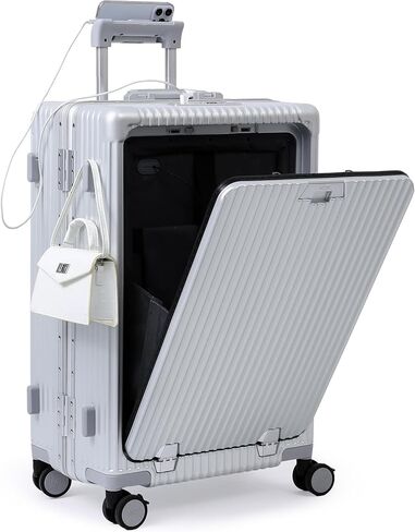 Nobl Travel Zipperless Check In Suitcase - Aluminum Frame, Medium Check In luggage 27x17.5x10.4 Airline Approved by Noble Travel - Polycarbonate Shell - TSA Locks, 360° Spinner Wheels - Midnight Blue in Saudi Arabia