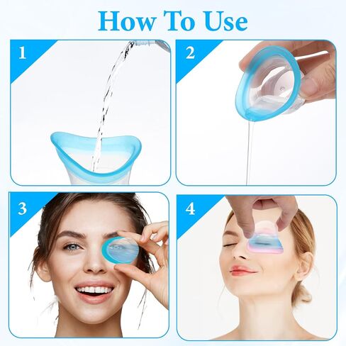 أكواب العين لغسل العين، كوب غسيل العين القابل لإعادة الاستخدام من أجل راحة سريعة وفعالة للعيون المتعبة وتحديث مهيجات ماكياج الغبار النظيف in Kuwait