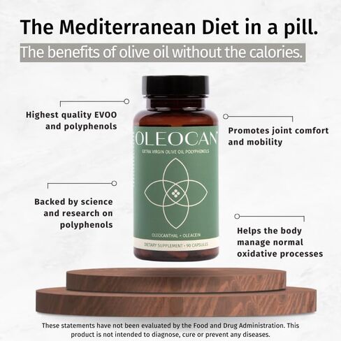 كبسولات Oleocan™ - كمية تكفي 90 يومًا - مكمل البوليفينول الممتاز من زيت الزيتون الصافي - 3.5 ملجم من الأوليكانثال و3.5 ملجم من الأوليسين - واسع النطاق in Kuwait
