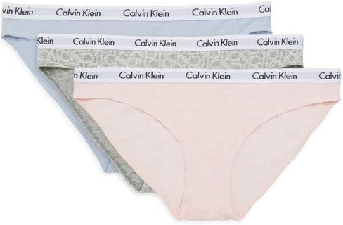 ملابس داخلية بيكيني نسائية من القطن من Calvin Klein مكونة من 3 قطع (رمادي (QP1258-975)/بنفسجي، مقاس كبير) in Kuwait