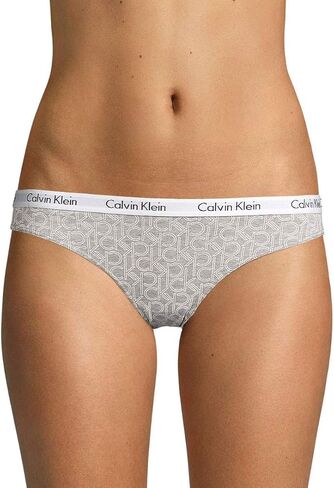 ملابس داخلية بيكيني نسائية من القطن من Calvin Klein مكونة من 3 قطع (رمادي (QP1258-975)/بنفسجي، مقاس كبير) in Kuwait