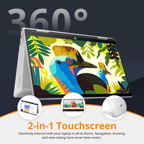HP 14 بوصة الكمبيوتر اللمس كمبيوتر محمول ، AMD RYZEN 7 محمول اللمس الشاشة كمبيوتر الكمبيوتر المحمول ، 64 جيجابايت من ذاكرة الوصول العشوائي 2TB SSD+512GB PSSD ، Windows LINDOWN LIFTOP LIFETIME LIFETIME ، COPILOT AI ، HDMI ، كاميرا الويب in Saudi Arabia