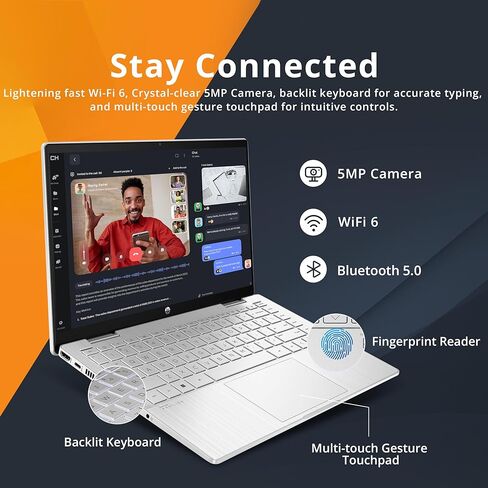 HP 14 بوصة الكمبيوتر اللمس كمبيوتر محمول ، AMD RYZEN 7 محمول اللمس الشاشة كمبيوتر الكمبيوتر المحمول ، 64 جيجابايت من ذاكرة الوصول العشوائي 2TB SSD+512GB PSSD ، Windows LINDOWN LIFTOP LIFETIME LIFETIME ، COPILOT AI ، HDMI ، كاميرا الويب in Saudi Arabia
