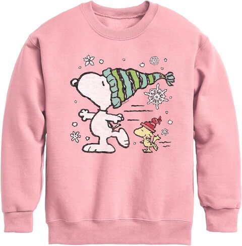 HYBRID APPAREL - Peanuts - Snoopy Woodstock Skate - Toddler & Youth Crewneck Fleece Sweatshirt in Saudi Arabia