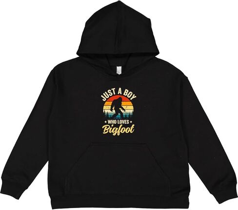 سترة بغطاء للرأس للشباب من Inktastic Just a Boy Who Loves Bigfoot Retro Sasquatch in Saudi Arabia