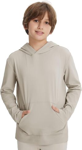 M MAELREG Boys Pullover Hoodie with Kangaroo Pocket Lightweight Youth Long Sleeve Hooded Sweatshirts for Kids Size 6-16 Years in Kuwait