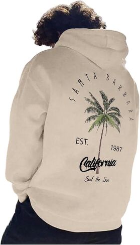 Boy's Coconut Tree Graphic Hoodies Hooded Long Sleeve Tropical Sweatshirts Casual Pullovers in Saudi Arabia