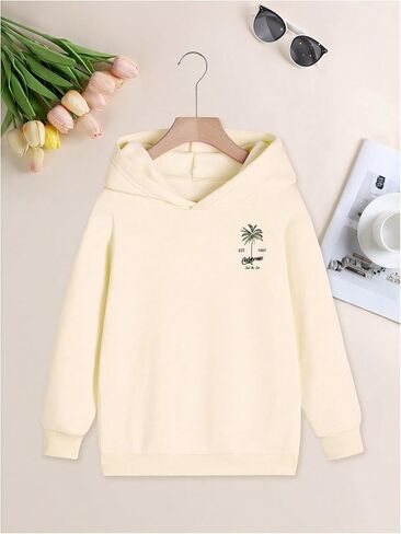 Boy's Coconut Tree Graphic Hoodies Hooded Long Sleeve Tropical Sweatshirts Casual Pullovers in Saudi Arabia