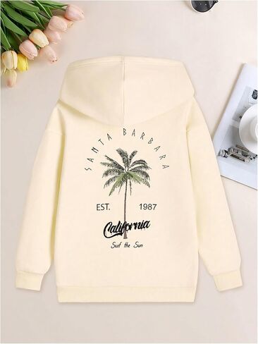 Boy's Coconut Tree Graphic Hoodies Hooded Long Sleeve Tropical Sweatshirts Casual Pullovers in Saudi Arabia