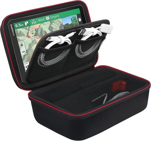 BOVKE Hard GPS Case for 8 Inch Garmin dezl OTR800 / dezl OTR810 / DriveSmart 86 / Garmin RV 890 GPS Navigator System, Mesh Pocket for Car Power Cable Accessories, Black in Kuwait