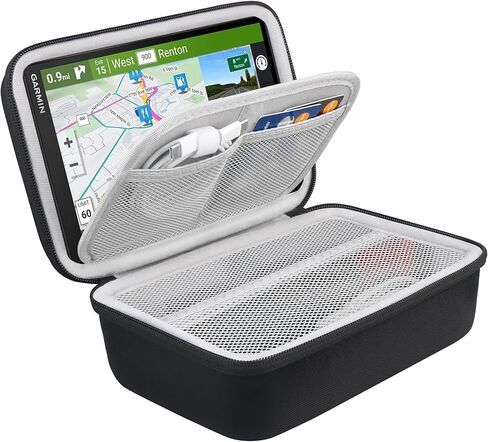 BOVKE Hard GPS Case for 8 Inch Garmin dezl OTR800 / dezl OTR810 / DriveSmart 86 / Garmin RV 890 GPS Navigator System, Mesh Pocket for Car Power Cable Accessories, Black in Kuwait