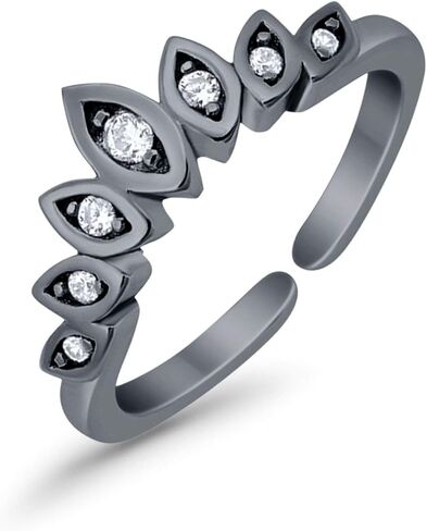 Blue Apple Co. Adjustable Silver Toe Ring Simulated Cubic Zirconia Band 925 Sterling Silver (5mm) in Saudi Arabia