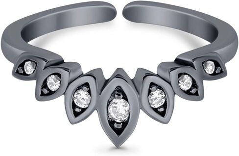 Blue Apple Co. Adjustable Silver Toe Ring Simulated Cubic Zirconia Band 925 Sterling Silver (5mm) in Saudi Arabia