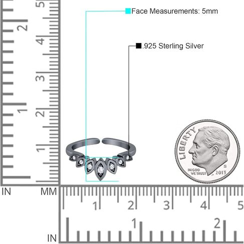 Blue Apple Co. Adjustable Silver Toe Ring Simulated Cubic Zirconia Band 925 Sterling Silver (5mm) in Saudi Arabia