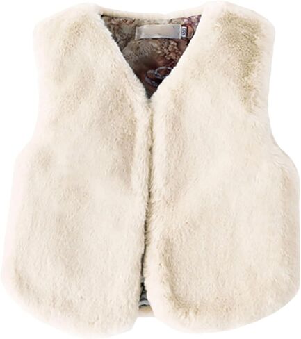 Faux Fur Vest Girls Fall Fashion 2026 Sleeveless Fuzzy Jacket Toddler Fluffy Coats Winter Clothing Furry Outerwear Vests in Saudi Arabia