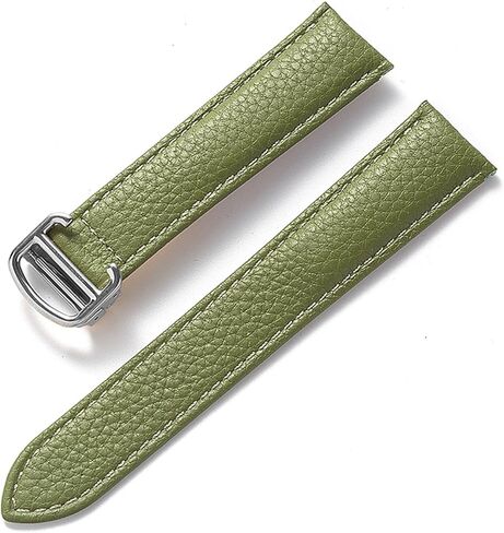 HMFang Compatible With Cartier Tank London Key Litchi Grain Soft Leather Leather Strap Men's Ladies Folding Buckle Watch Accessories in Saudi Arabia