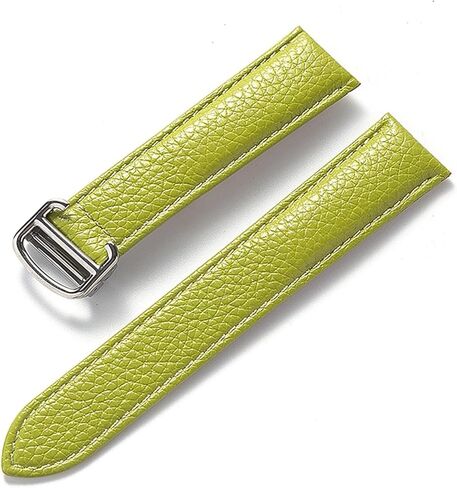HMFang Compatible With Cartier Tank London Key Litchi Grain Soft Leather Leather Strap Men's Ladies Folding Buckle Watch Accessories in Saudi Arabia