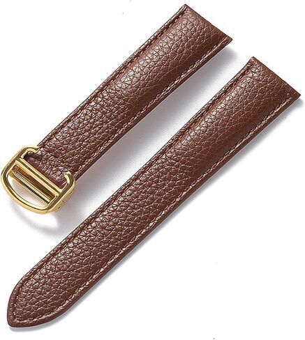HMFang Compatible With Cartier Tank London Key Litchi Grain Soft Leather Leather Strap Men's Ladies Folding Buckle Watch Accessories in Saudi Arabia