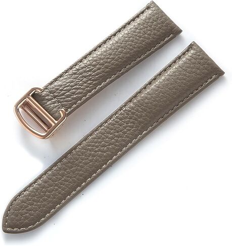 HMFang Compatible With Cartier Tank London Key Litchi Grain Soft Leather Leather Strap Men's Ladies Folding Buckle Watch Accessories in Saudi Arabia