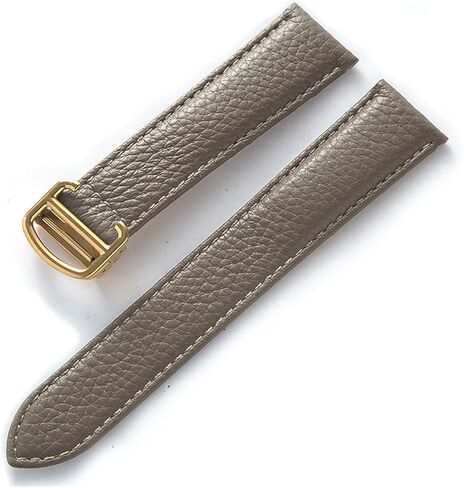 HMFang Compatible With Cartier Tank London Key Litchi Grain Soft Leather Leather Strap Men's Ladies Folding Buckle Watch Accessories in Saudi Arabia