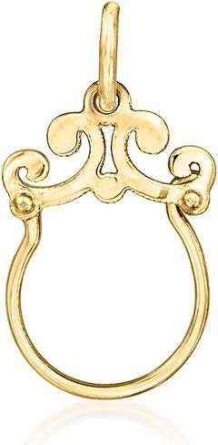 Ross-Simons Italian 14kt Yellow Gold Scrolled Charm Holder Pendant in Saudi Arabia