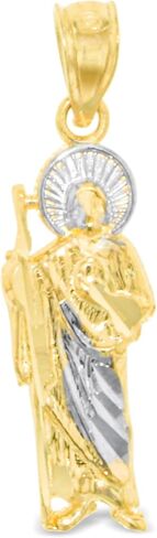 Floreo 10k Yellow Gold Saint Jude Two-Tone Religious Pendant in Saudi Arabia