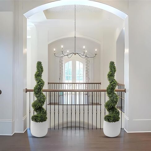 4FT Artificial Boxwood Spiral Topiary Trees (2 Pieces) Realistic Evergreen Faux Plants with Detachable Branches for Indoor Outdoor Garden Patio Home Decor in Kuwait