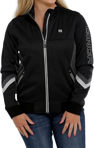Cinch Western Jacket Womens Softshell Bomber Lined L Black MAJ9843001 in Saudi Arabia