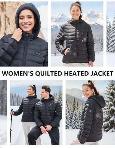 HEWINZE Women's Heated Jacket with 10000mAh Power Bank | 5-Zone Heating | 3-Temp Levels, Machine Washable in Saudi Arabia